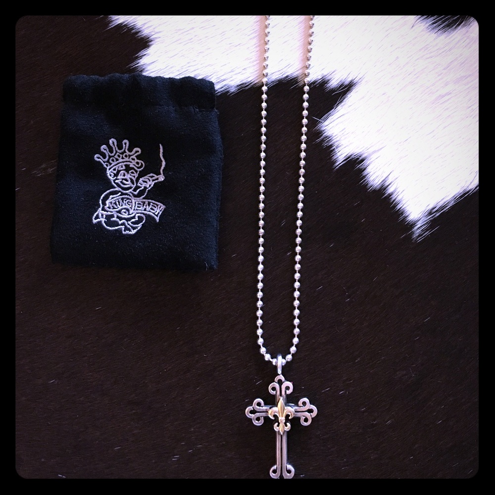 King Baby Queen Baby real silver 925 Cross Necklace